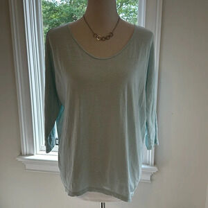 Eileen Fisher Organic Cotton Batwing 3/4 Sleeve length, Scoopneck Tee, Small